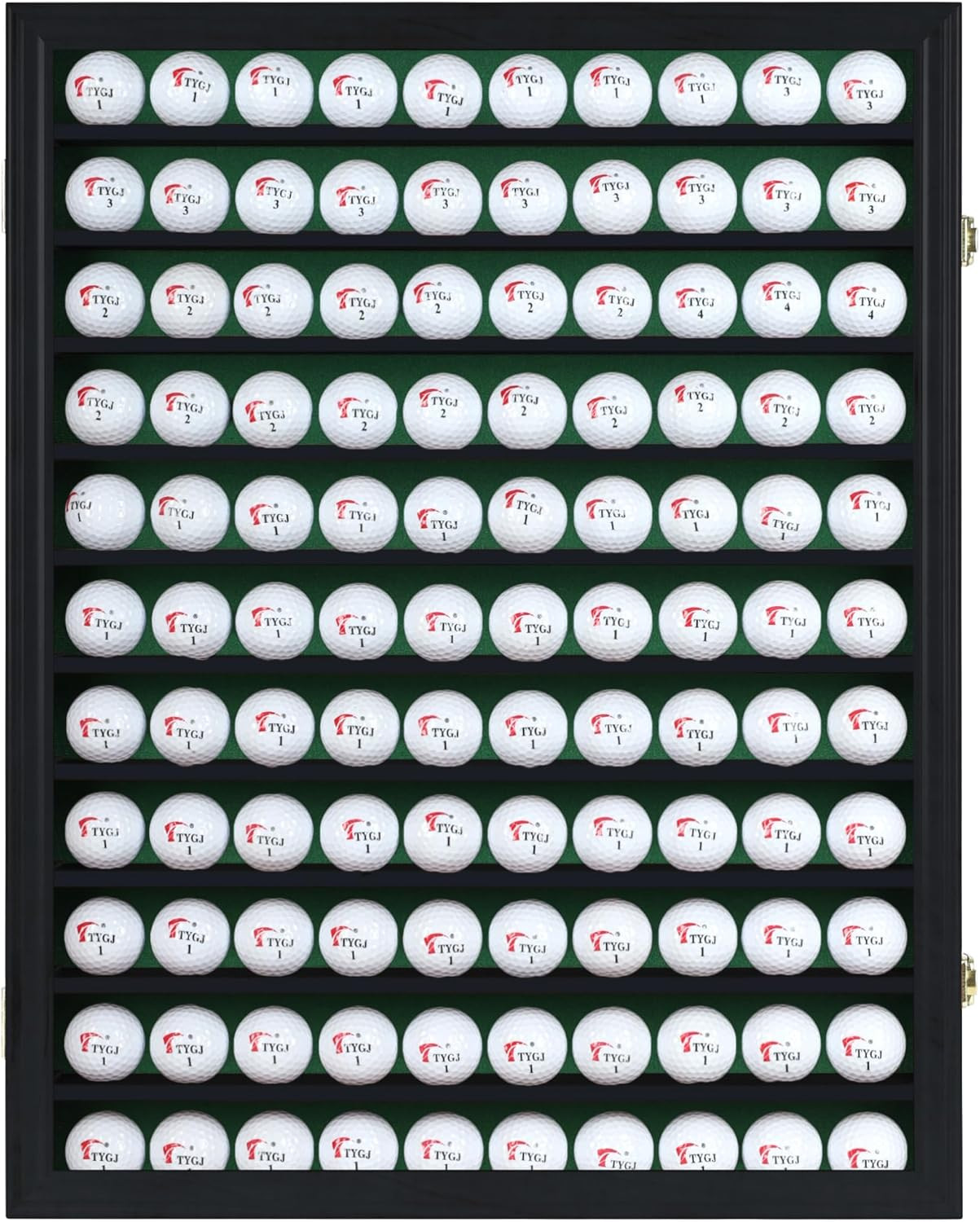 Elegant Black Golf Ball Display Case for 110 Balls - Perfect for Collectors