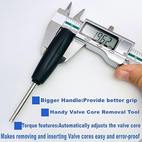 2 Pieces Valve Core Torque Tool, Avoid 2Pieces Valve Core Torque Tool（Black）