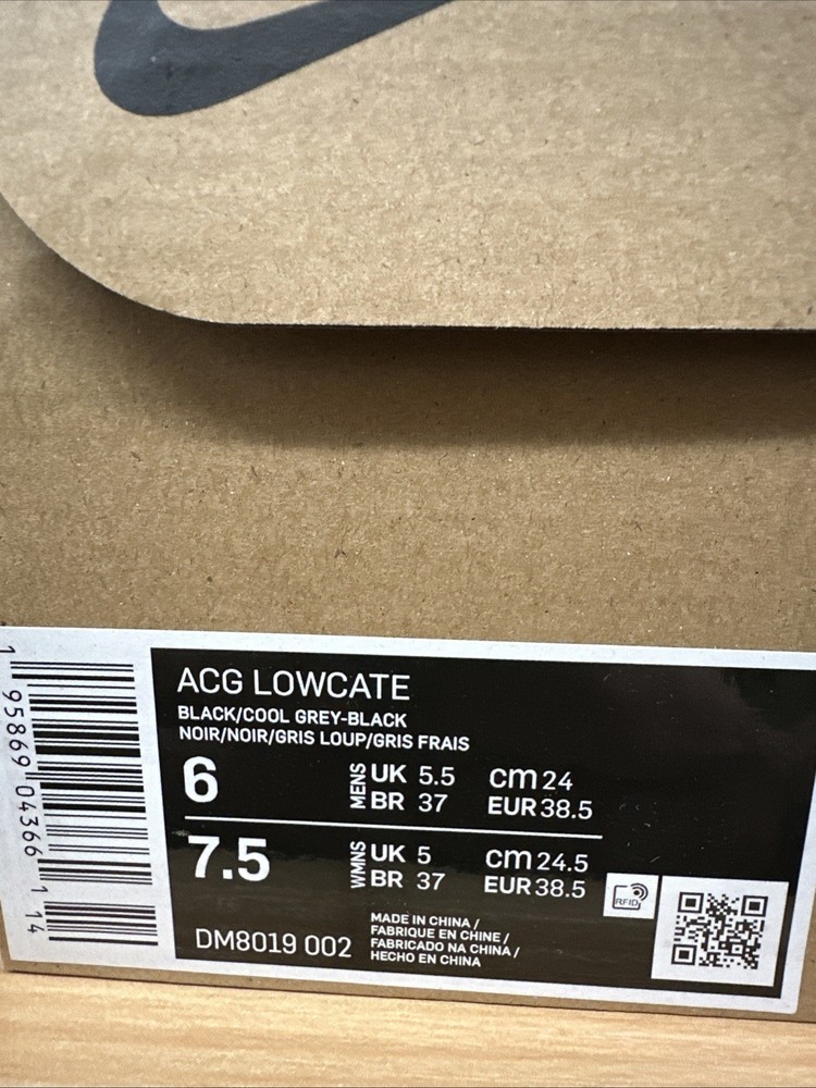 Size 6 - Nike ACG Lowcate Black Grey Hyper Violet