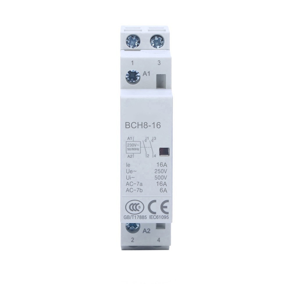 Household Contactor AC230V 2P 16A 2NO Rail Mounting Modular Contactor Automatic