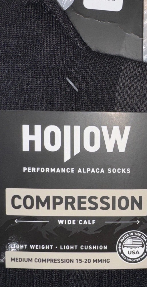 HOLLOW Performance Alpaca Compression Socks in Black - Size Medium
