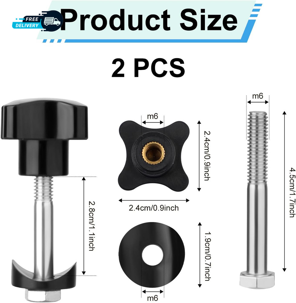 2 Sets Rollator Walker Replacement Arm Adjustment Knobs Comfortable Universal