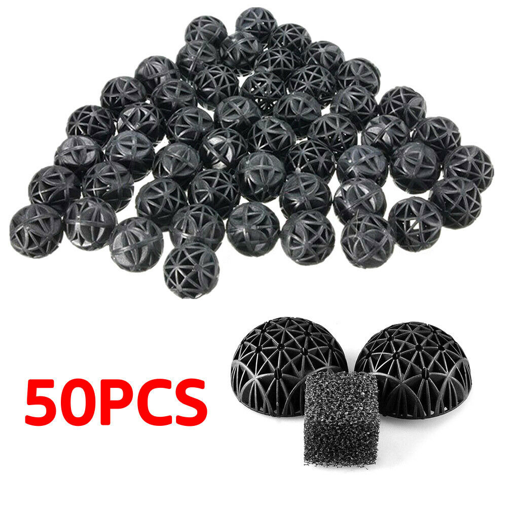 50-600Pcs 1" Aquarium Bio Balls Wet/Dry Filter Media for Fish Pond Reef