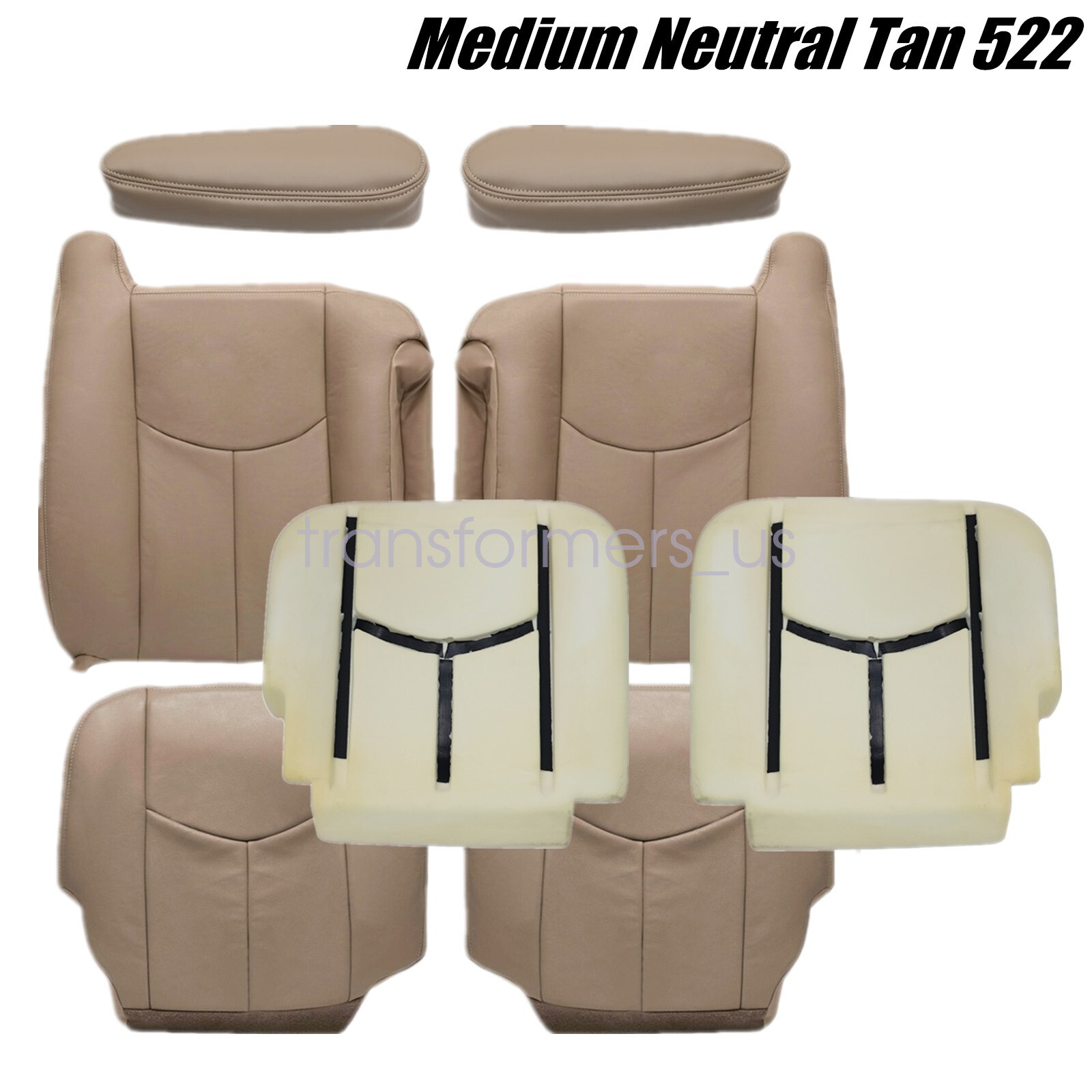 For 2003-2006 Chevy Silverado 1500 2500 Front Leather Seat Cover & Foam Cushion
