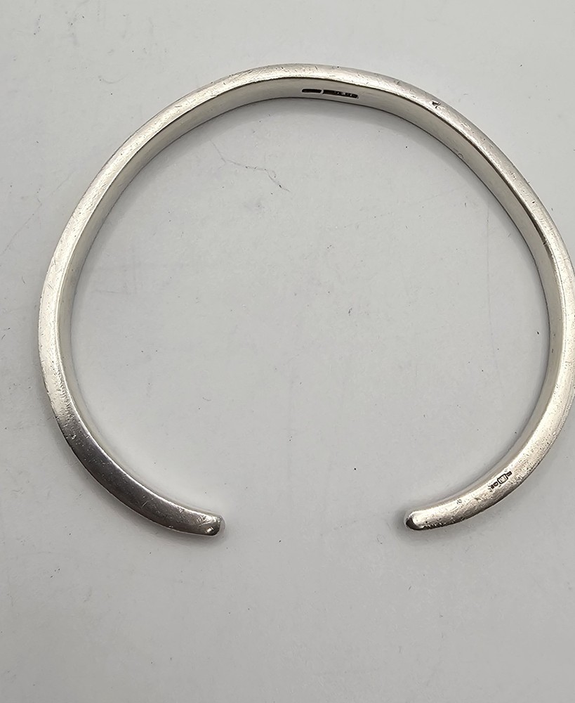Sterling Silver Bangles Cuff Modernist Statement x 2 (66g)