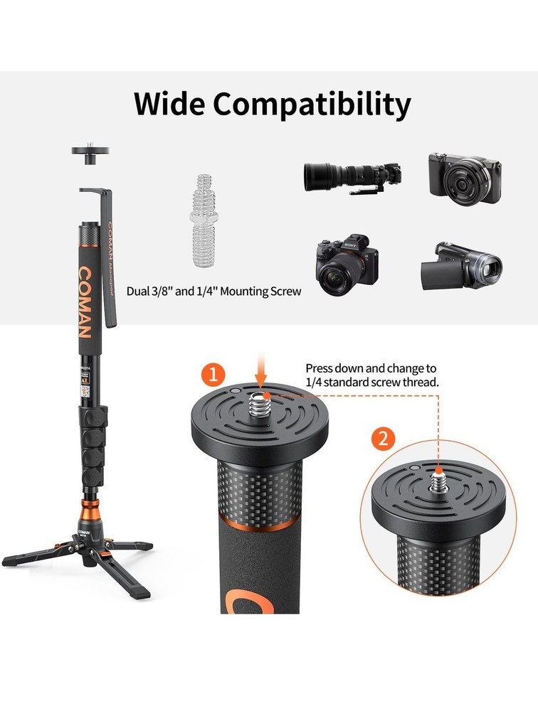 Coman Professional Video Camera Monopod Q6