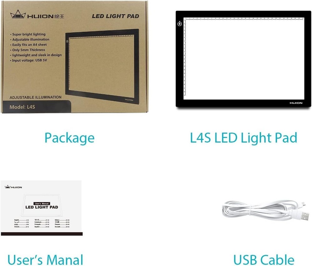 Ultra-Thin USB Powered A4 LED Light Pad - Adjustable Brightness for Artists