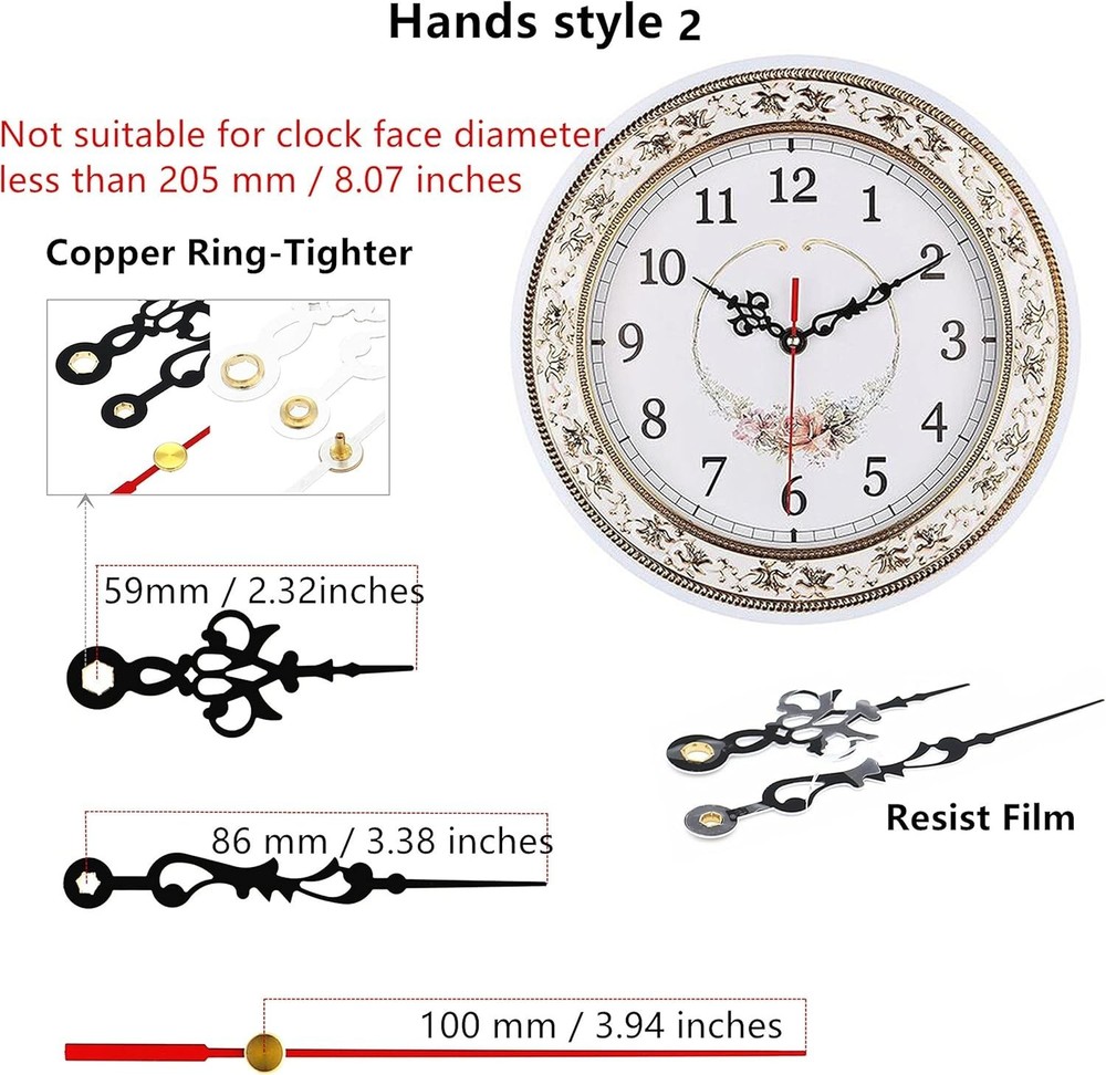 Pendulum Clock Movement Silent Battery Operated Wall Mount 13pcs