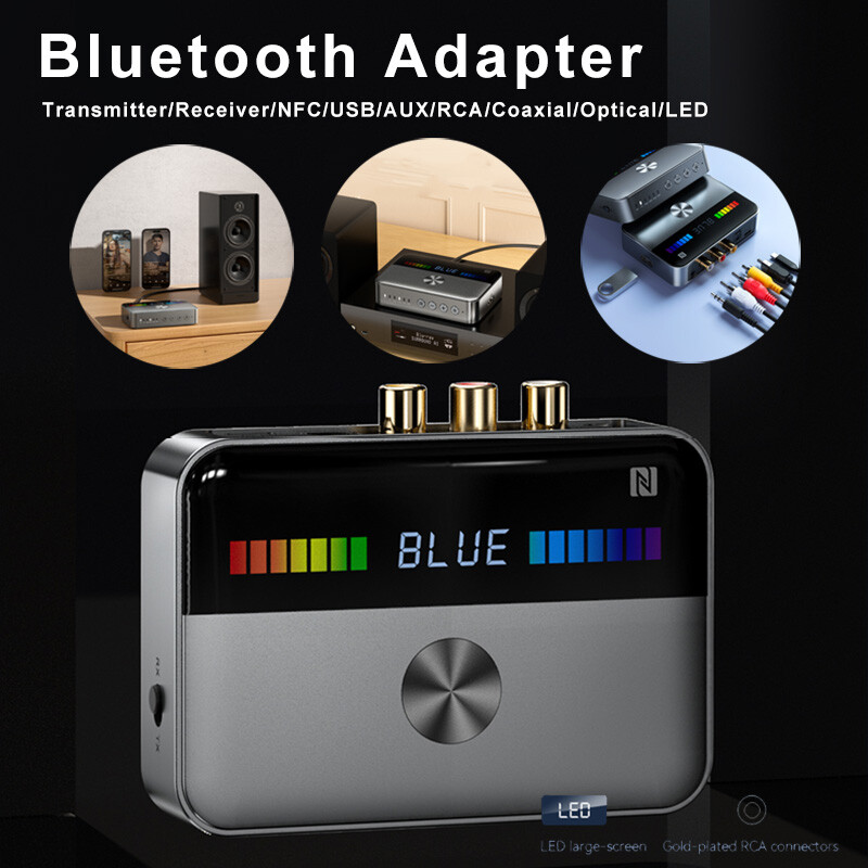 NFC Bluetooth Audio Receiver/Transmitter Fr Speaker/TV/Amplifier AUX/RCA/Optical