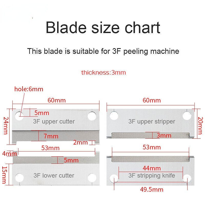 4PCS 3F Pneumatic Stripper Blades Cable Stripper Blades Accessories Tools