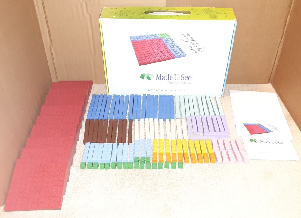 MATH U SEE MANIPULATIVES INTEGER BLOCK KIT EDUCATIONAL MATH FOR HOMESCHOOLING