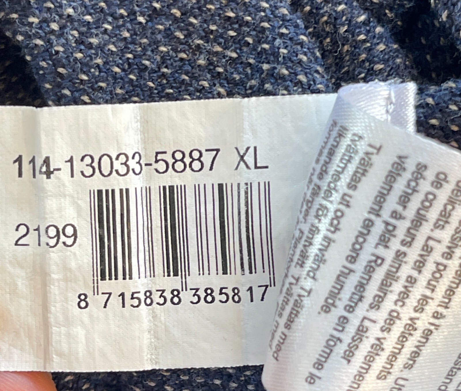 State of Art Modern Classics Men's XL Pullover Sweater Blue 100% Cotton