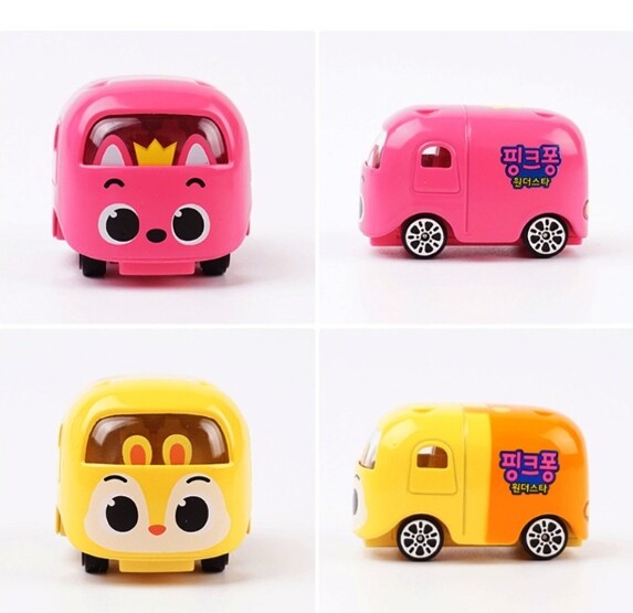 Pinkfong Wonderstar Hogi Poki Jenny Metal Block Mini Car Set 4p Block Play Toy