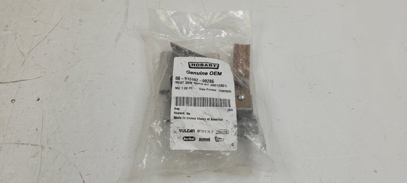 Hobart Meat Saw Wiper Kit (6801/5801) 00-913102-00286 - Genuine OEM Replacement