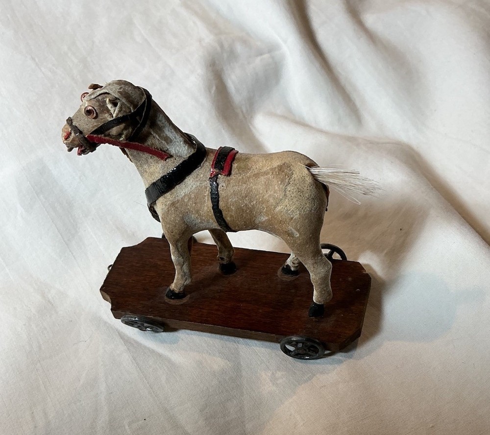 Antique Vintage Miniature Horse Pull Toy