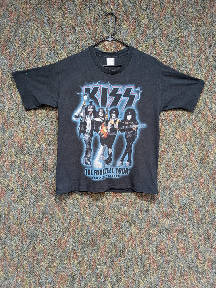 KISS Farewell World Tour 2000 Black Concert T Shirt  Rock-n-Roll Size L (44)