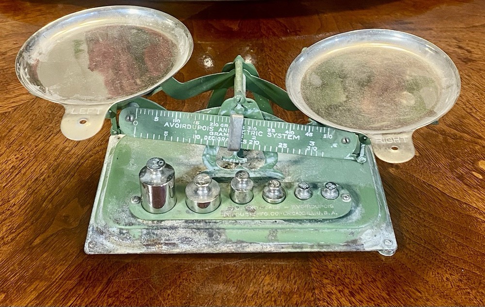 Vintage Metal Scale with Weights