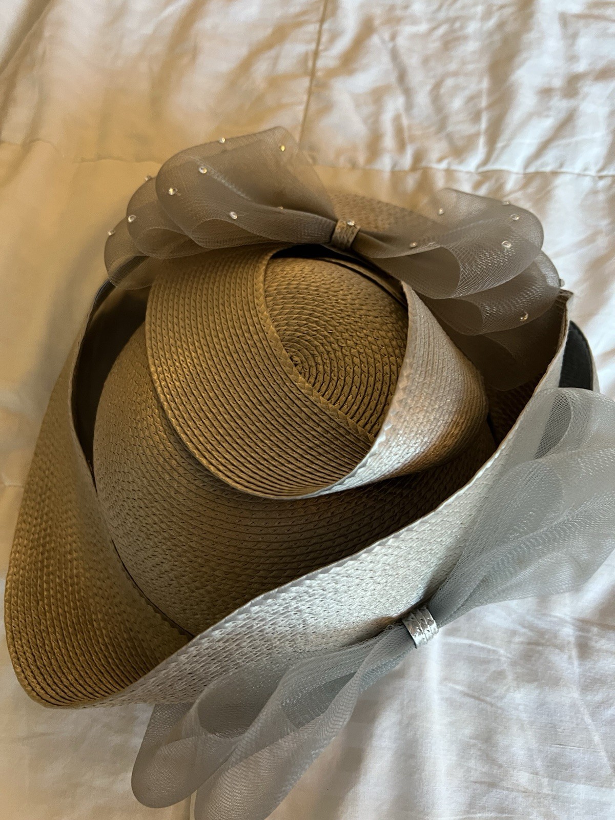 Gray Church Derby Hat Wedding Made USA Ann Marie