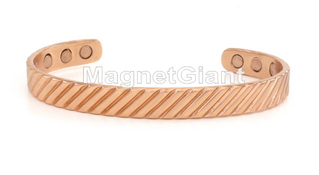Solid Copper High Power Magnetic Bangle Bracelet Cuff - BG64C