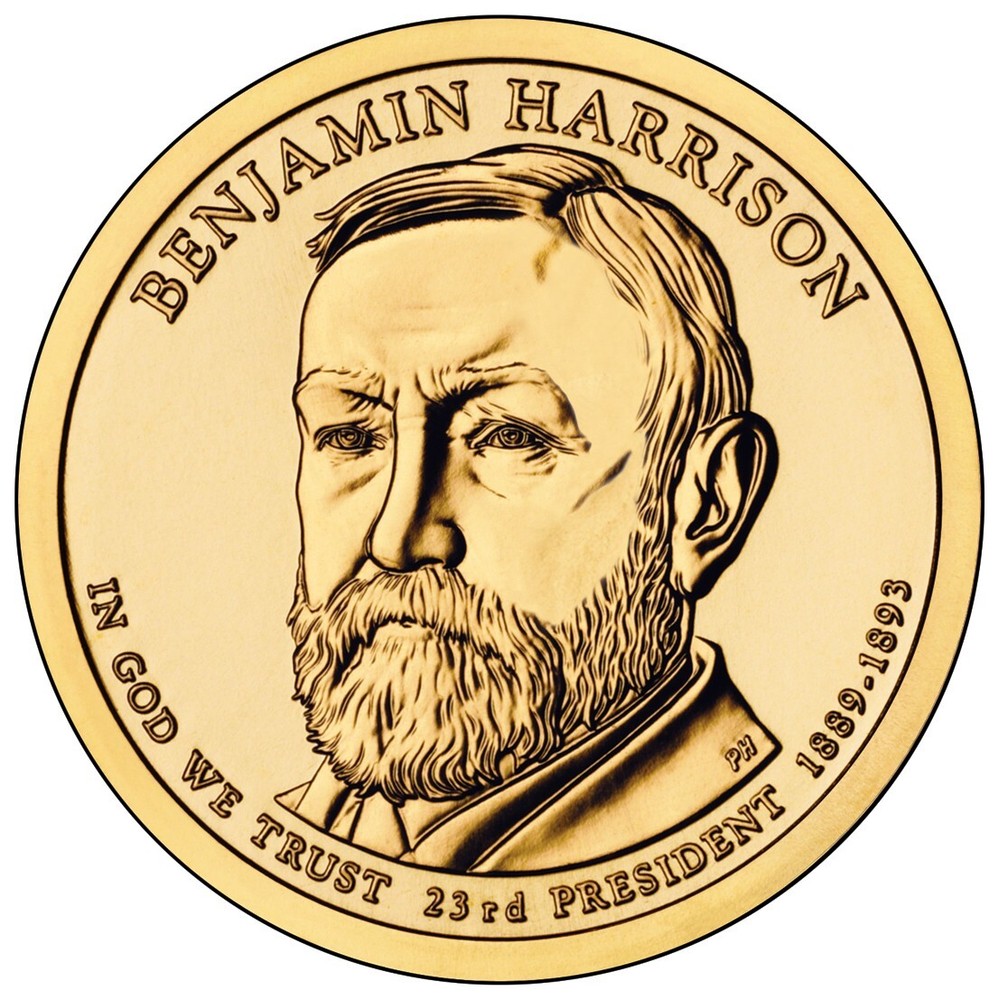 2012 D Benjamin Harrison Presidential Dollar From Mint Roll