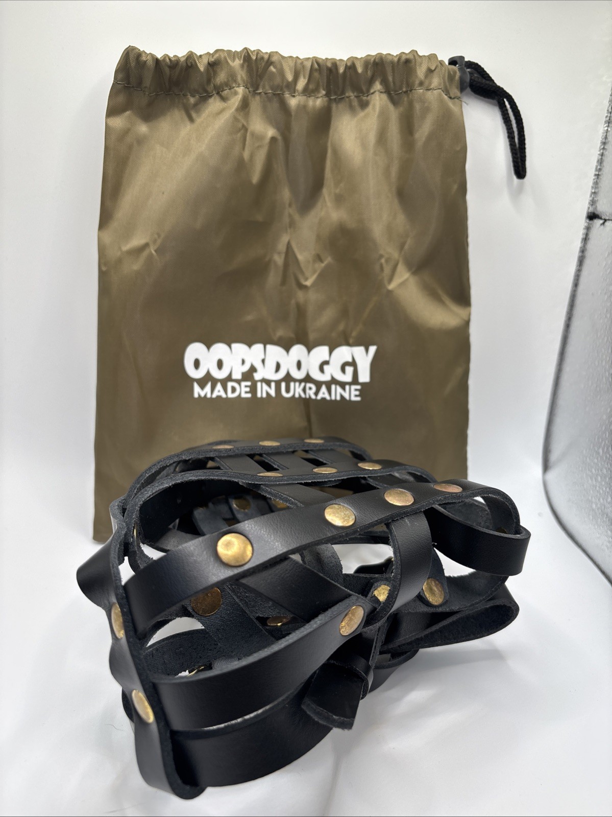 OOPSDOGGY Leather Dog Muzzle for German Shepherd, Leather Breathable New