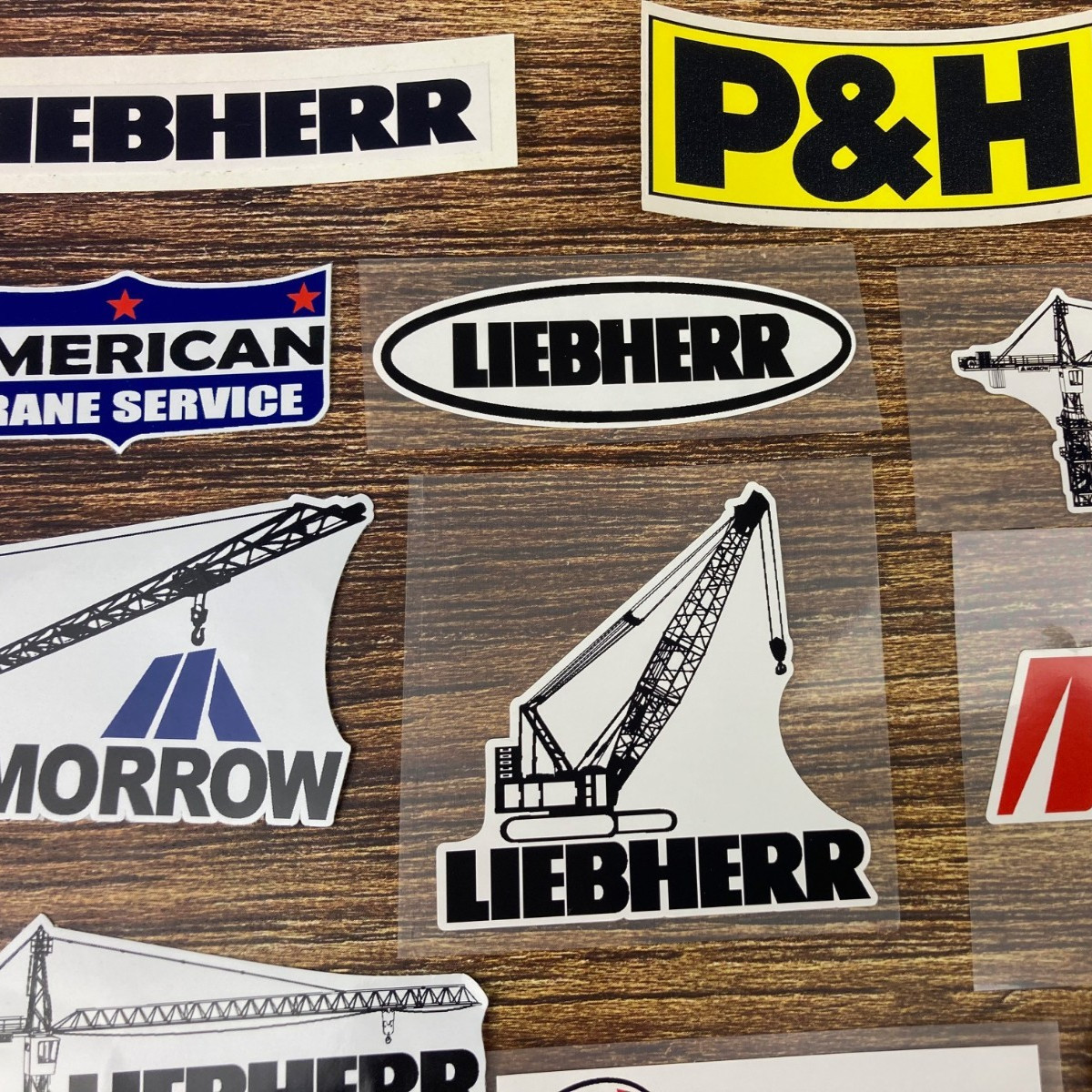 Hardhat Stickers Liebherr Morrow P&H BUCKNER AmQuip AMERICAN Tower Crane Laborer
