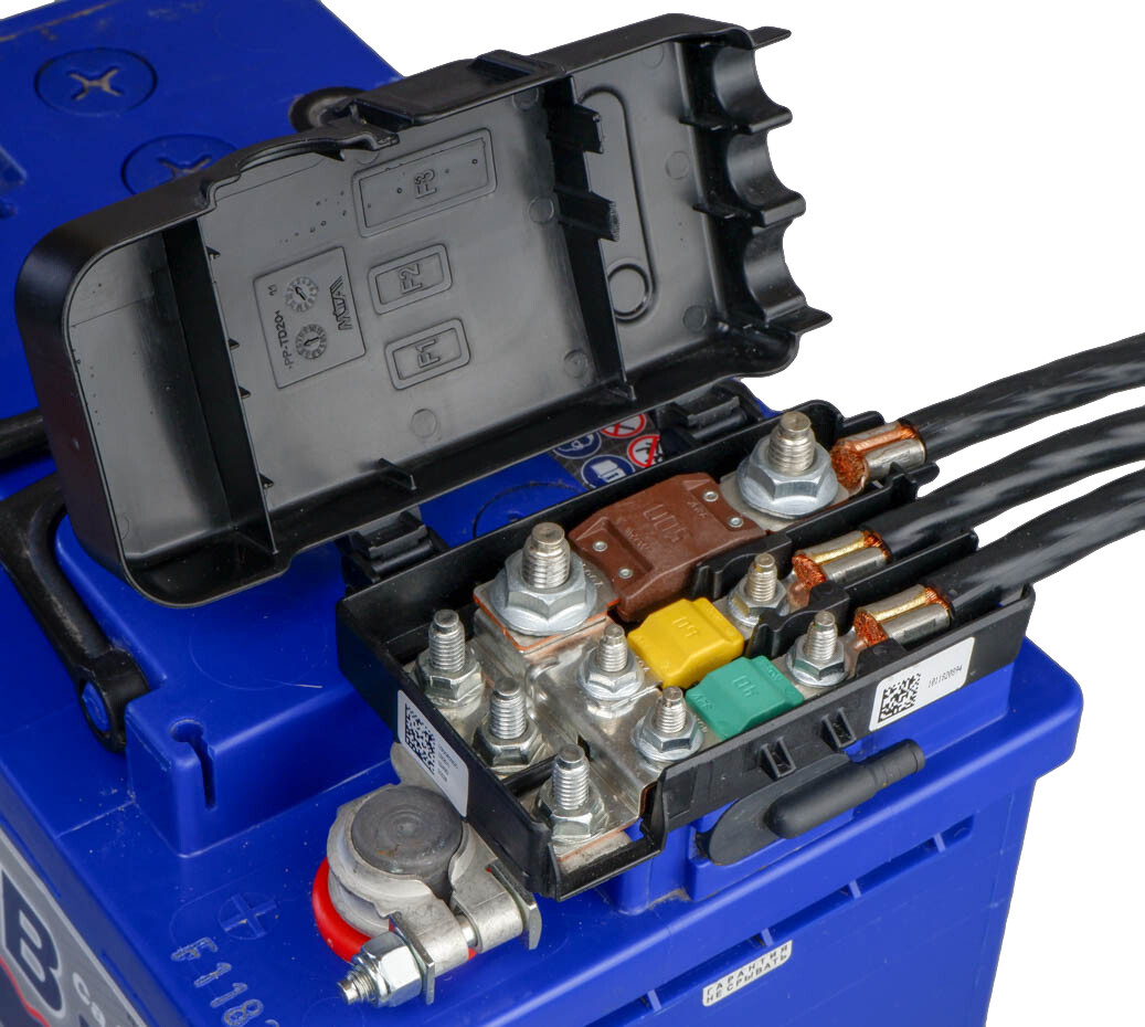 Universal On-Battery Terminal Power Distribution Fuse Box - 12v 24v Marine