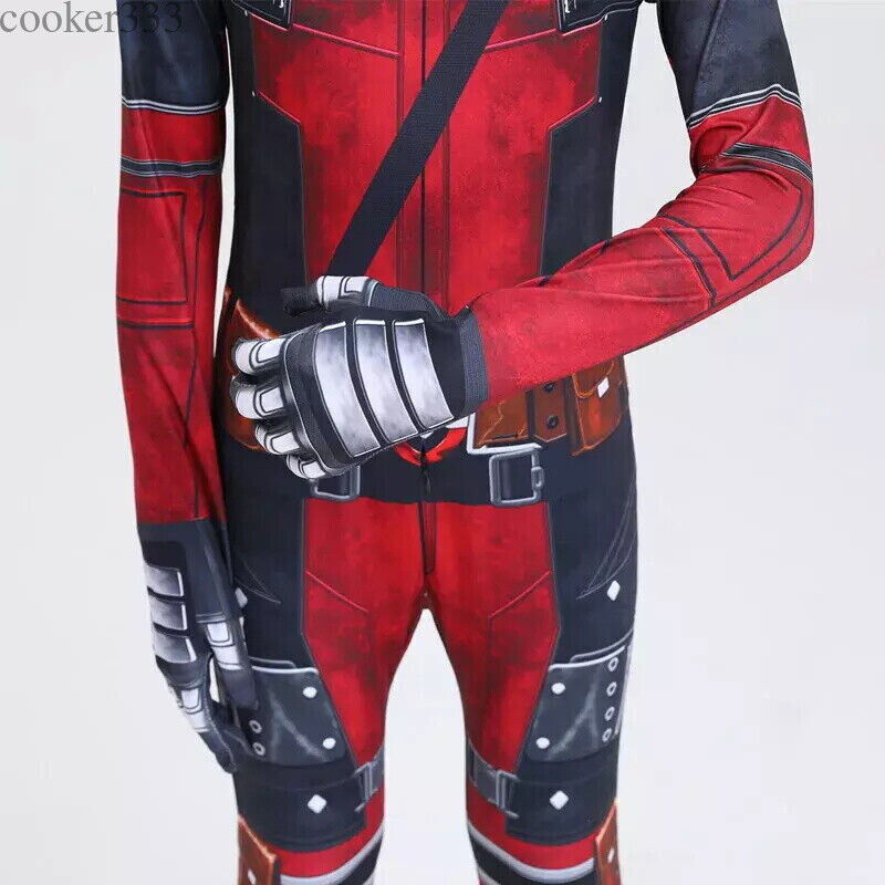 Deadpool Costume Cosplay Halloween Kids Bodysuit Boys Fancy Dress Party Red 2024