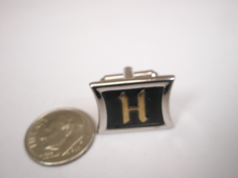H Monogram Initial Letter SINGLE Vintage Cuff Link replace lost/broken zi63