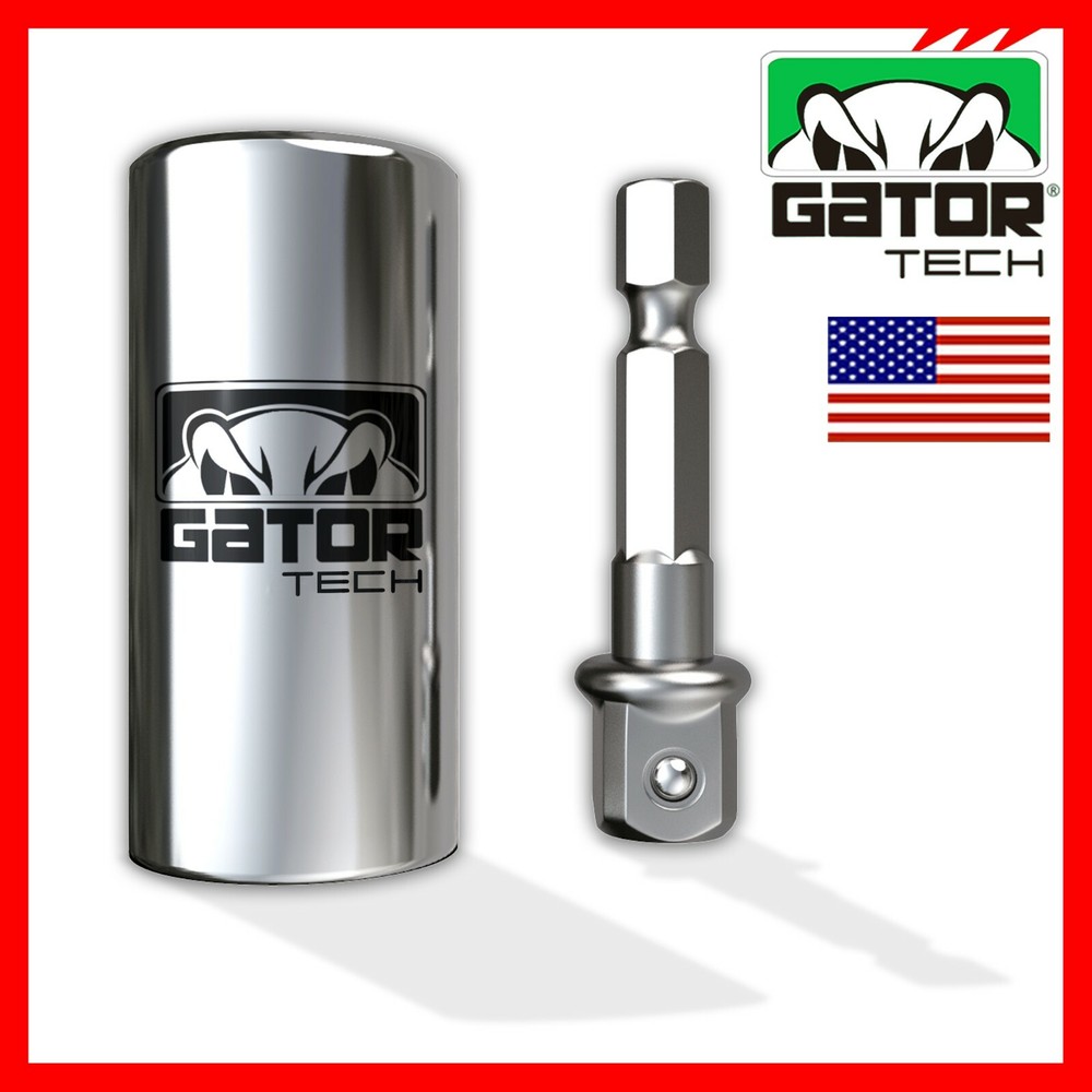 Universal Socket Wrench Magical Power Grip Gator Tech Multi Tool Drill Adapter