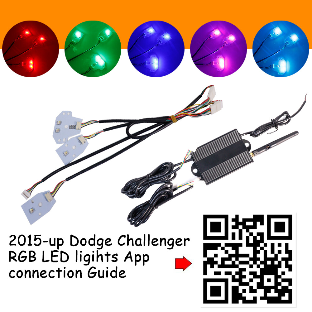 For 2015-20 Dodge Charger Bluetooth APP RGBW Multi-Color LED DRL Board Headlight