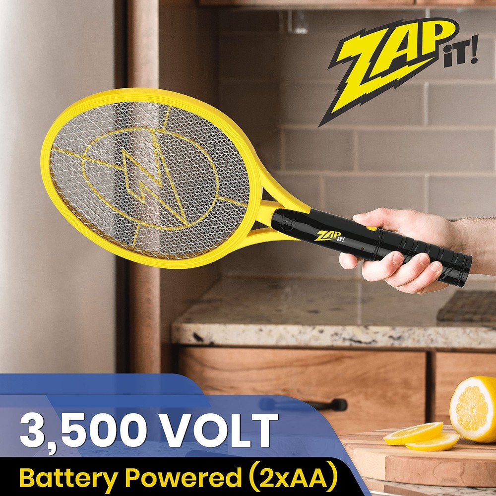 Zap It Bug Zapper Battery Powered (2xAA ) Bug Zapper Racket, 3,500 Volt, 2 Pack