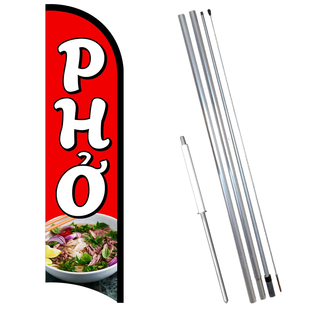 PHO Premium Windless  Feather Flag Bundle (Complete Kit) OR Optional Replacement