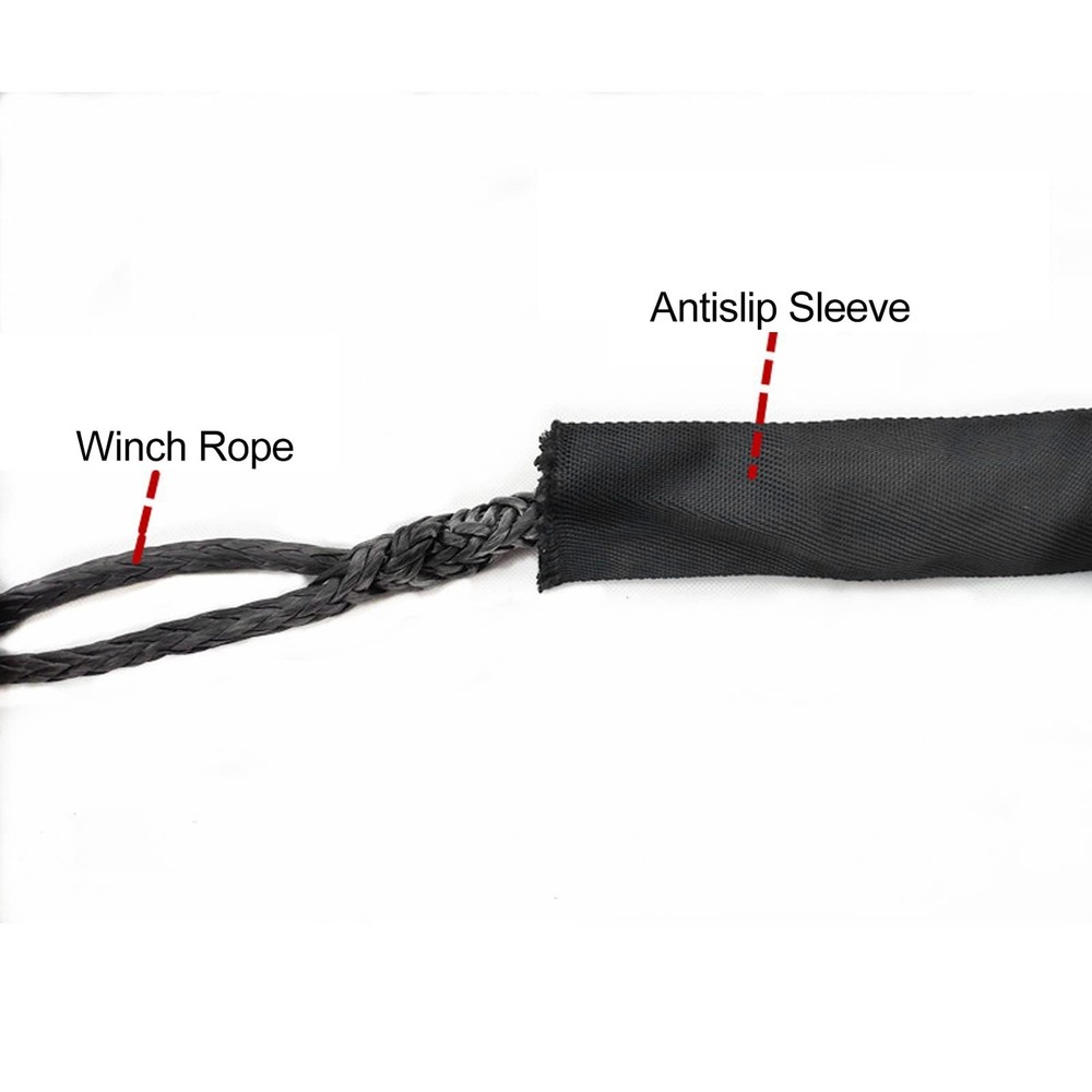 Winch Rope Protector, Winch Rope Protective Sleeve, Black Polyester Chain Sle...