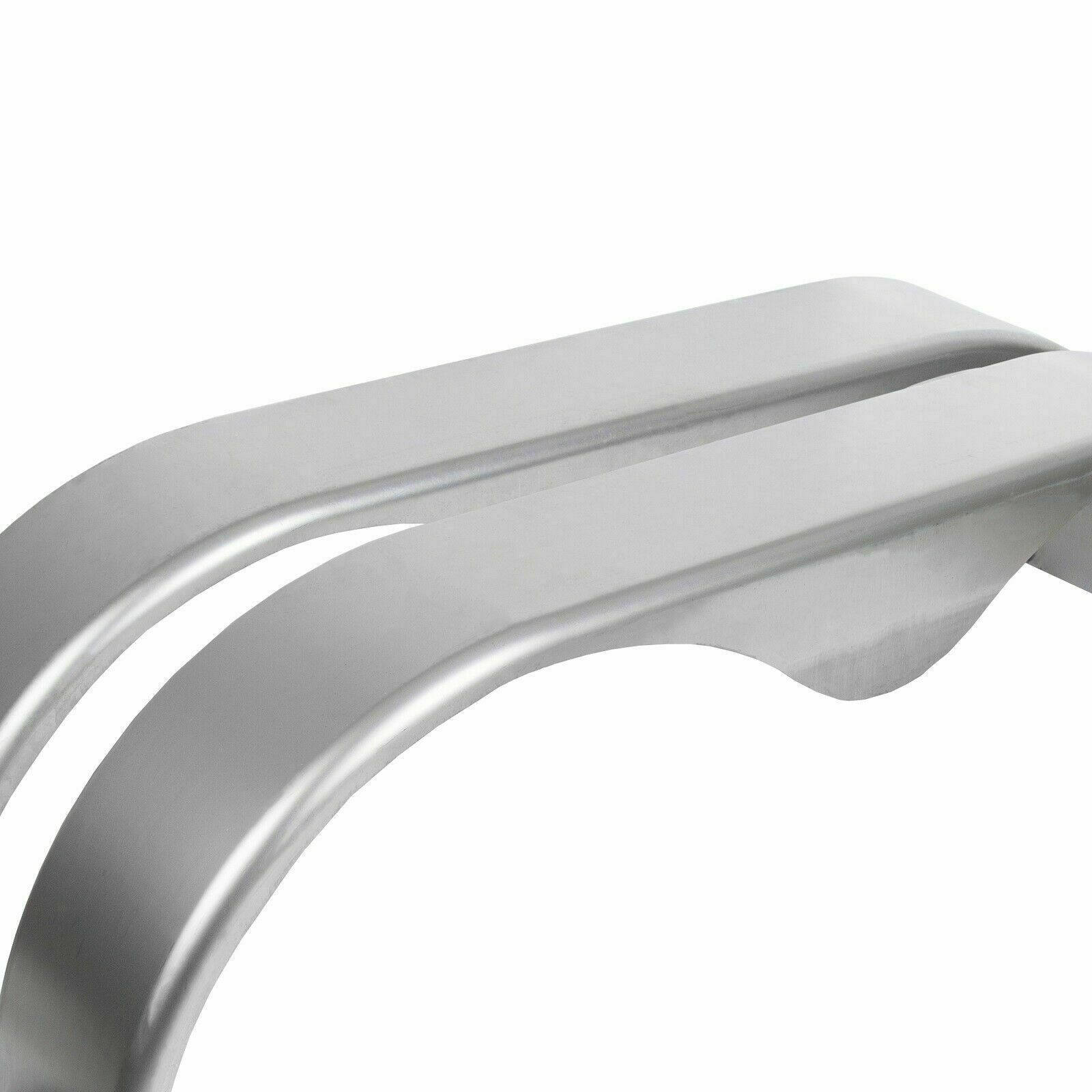 2PCS Tandem Round Trailer Axle Fender Cargo Tread Plate Teardrop 66"L 18"H 9"W