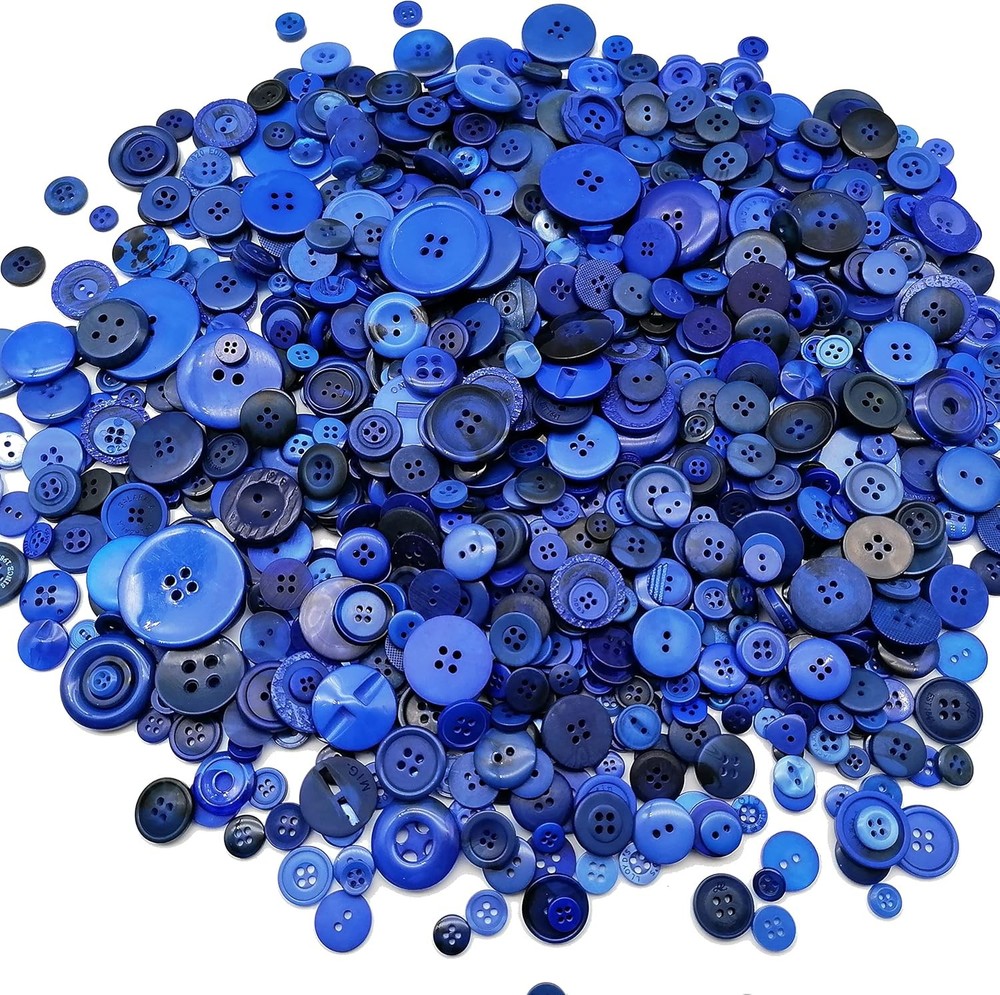 600-700Pcs Blue Buttons for Crafts Bulk Craft Assorted A,