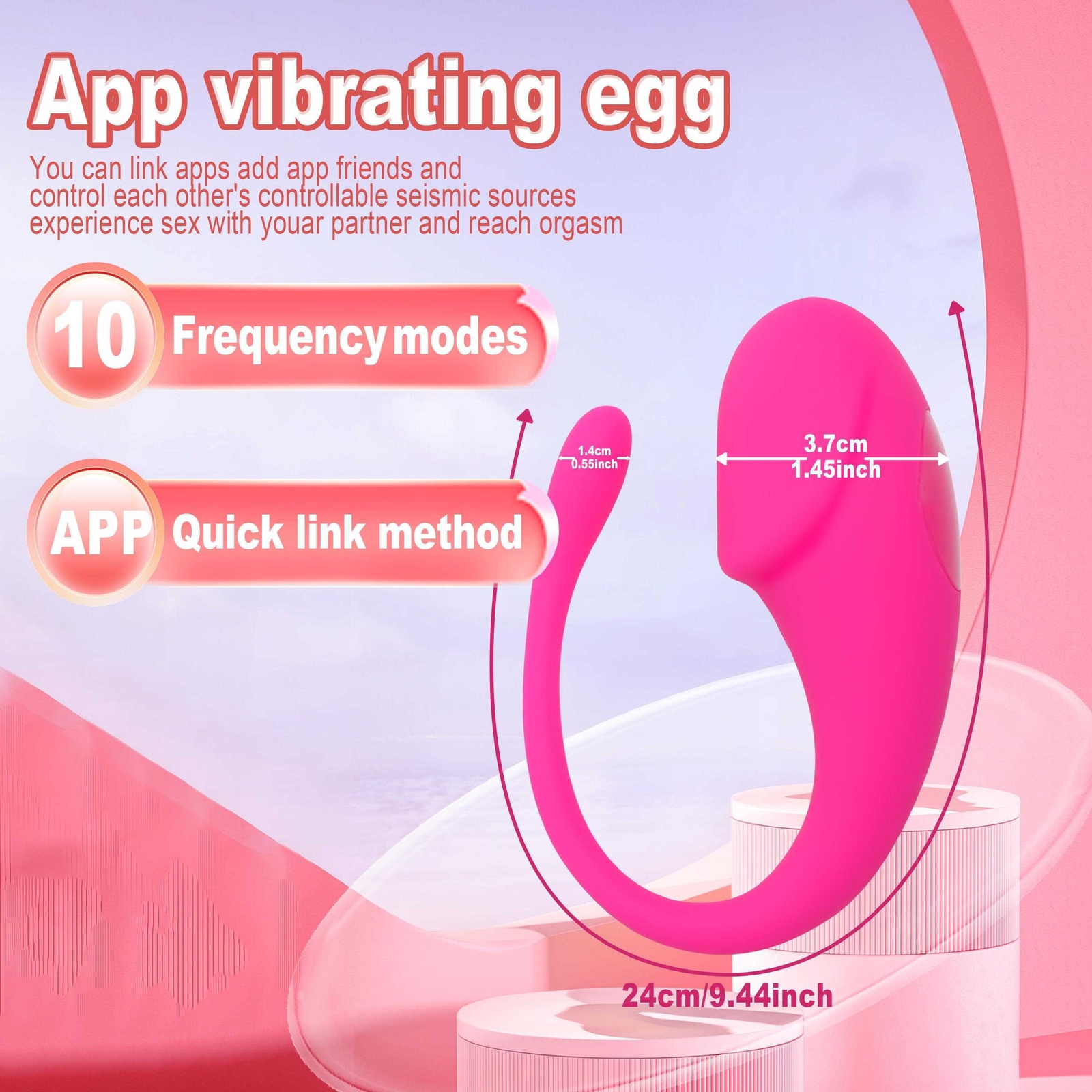 Wireless APP Remote Control Bullet Egg Vibrator G-Spot Dildo Sex Toys For Women
