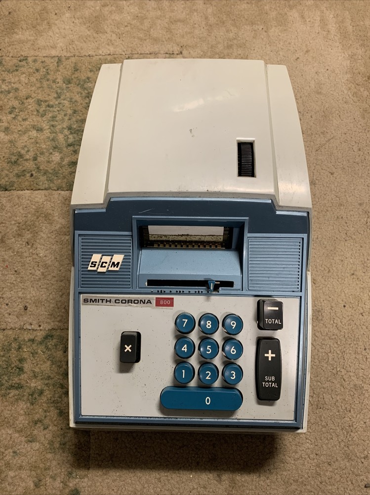 Vintage Smith Corona Model 800 Electric Adding Machine With Cover