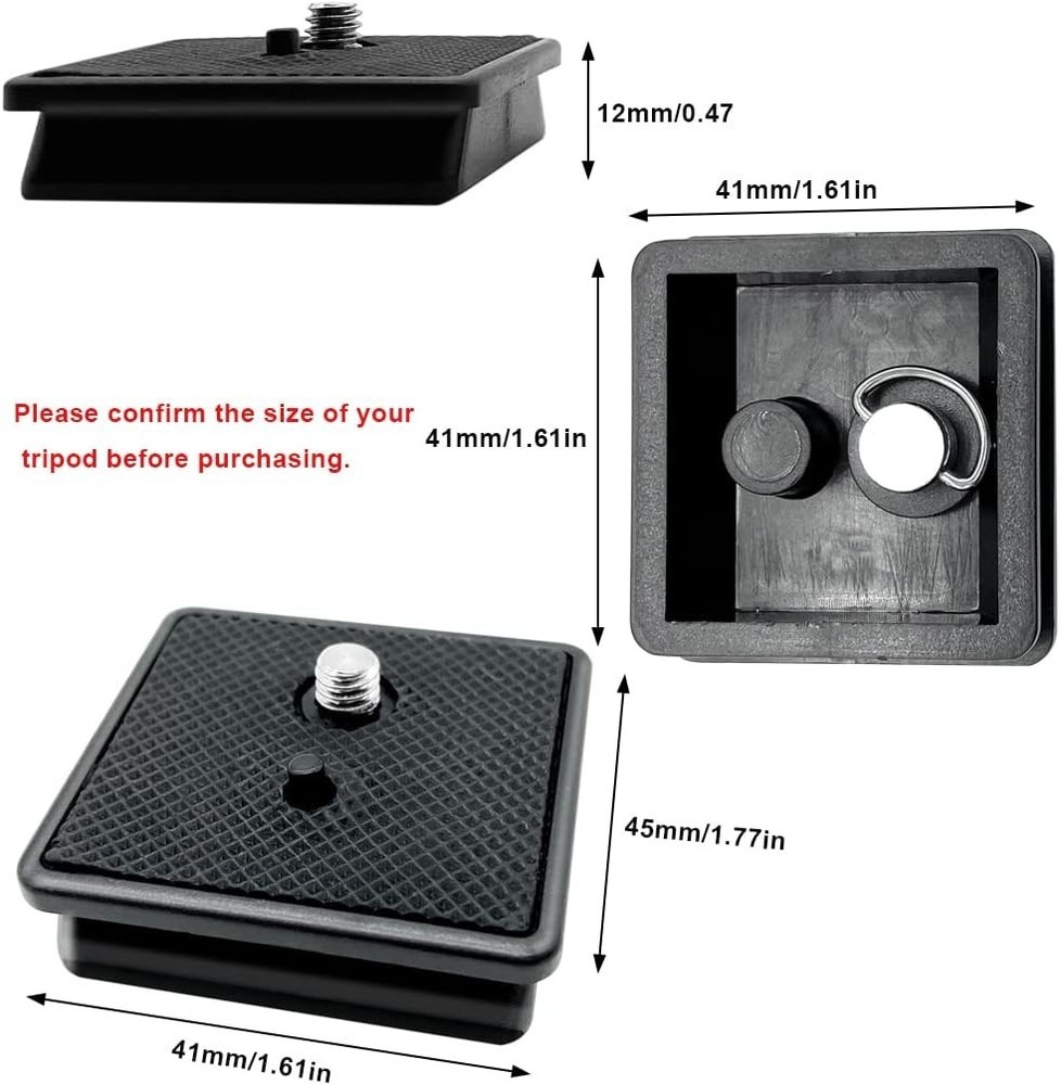 Durable 2-Pack 41mm Tripod Quick Release Plates - Compatible with Major Brands