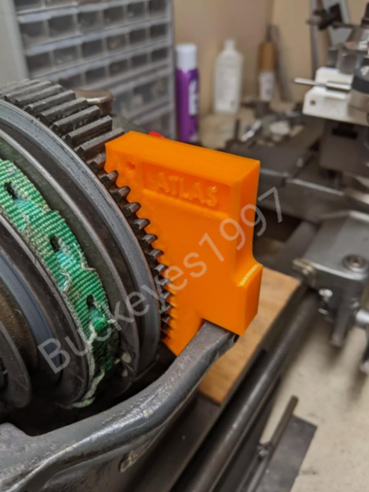 Atlas Craftsman 10" & 12" Lathe Spindle Lock Wedge Stop Block --- Orange