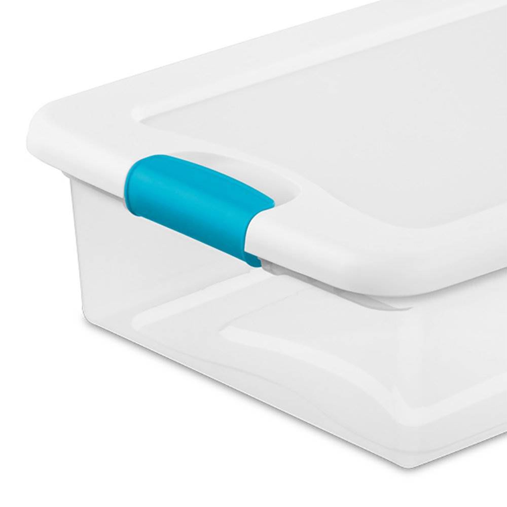 Sterilite 32 Quart Clear Stackable Latching Storage Box Containers, 18 Pack