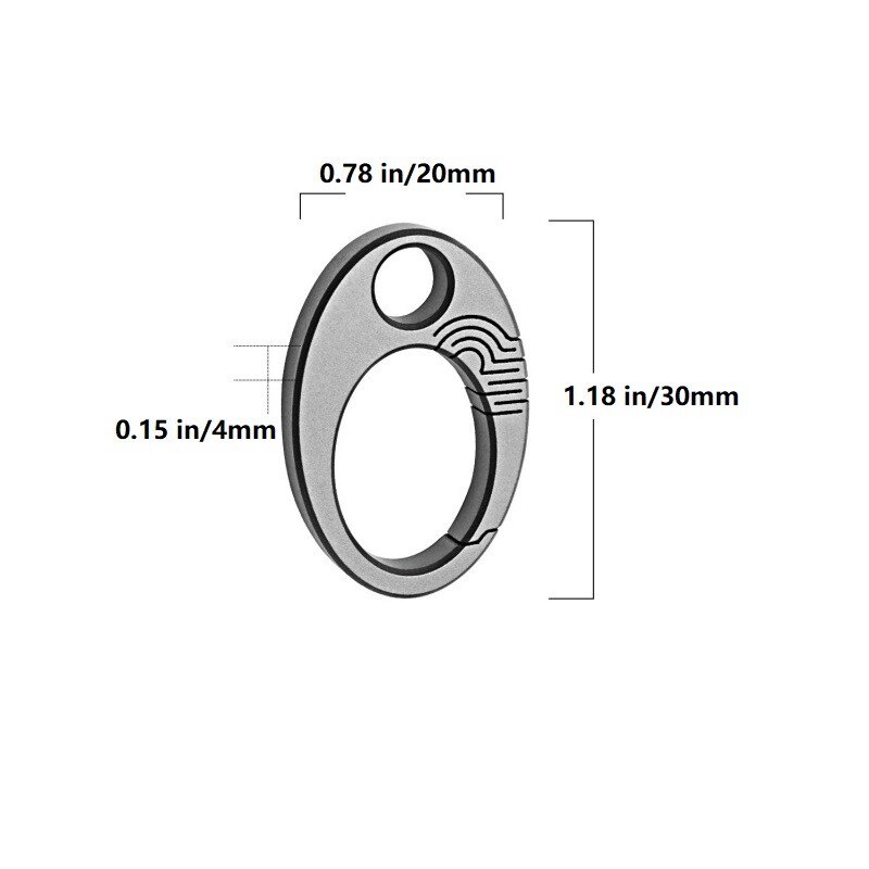 2PCS EDC Mini Titanium Carabiner Keychain Clip Quickly Release Key Chain Hook