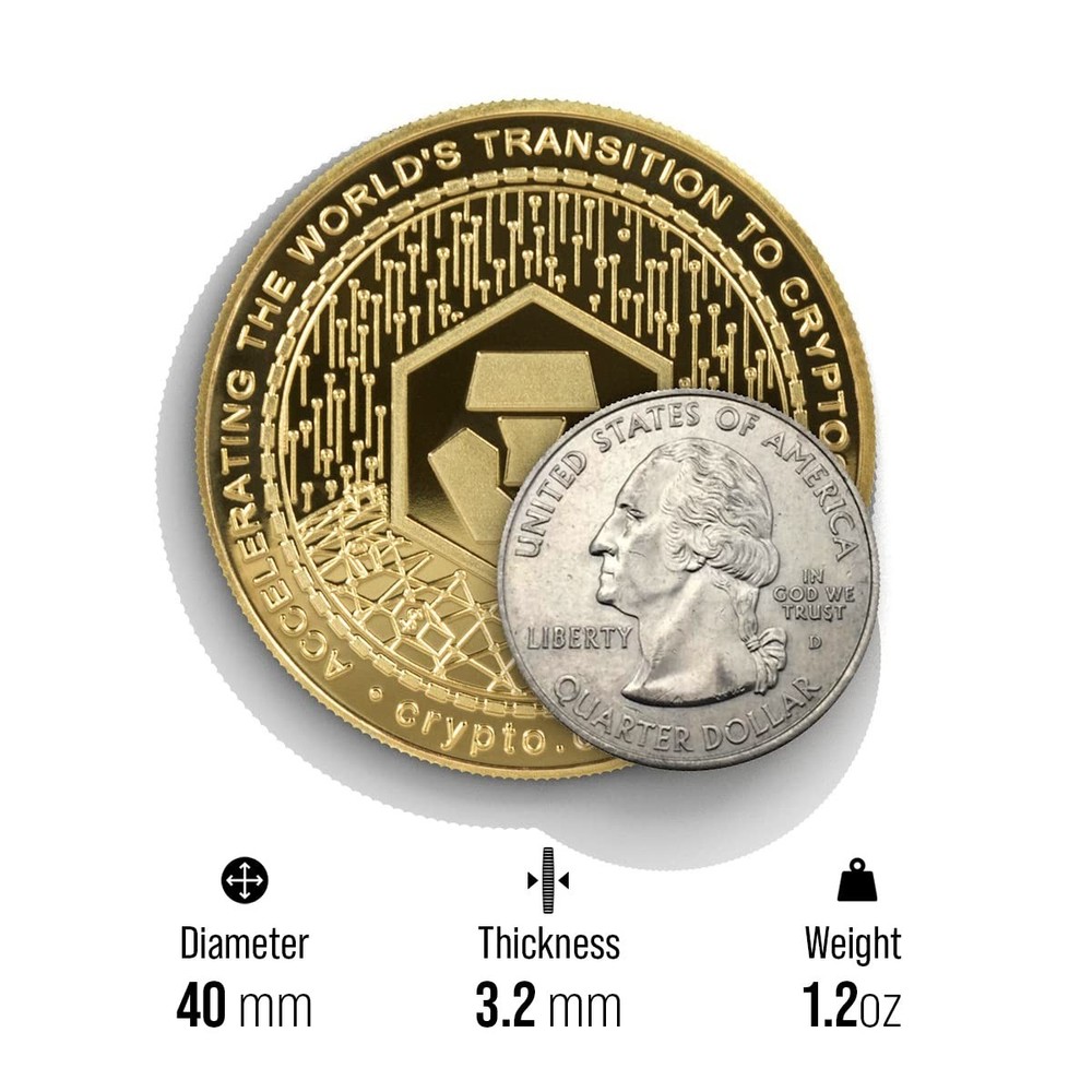 Cryptochips | Crypto.com (CRO) Physical Crypto Coin | Commemorative Gold