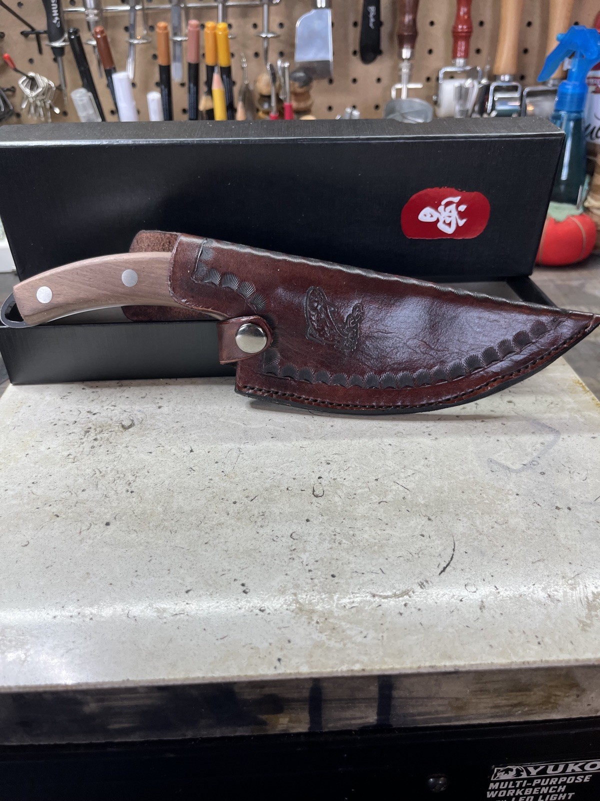 Handmade/hand sewn quality leather knife Sheath.With free full tang sharp knife