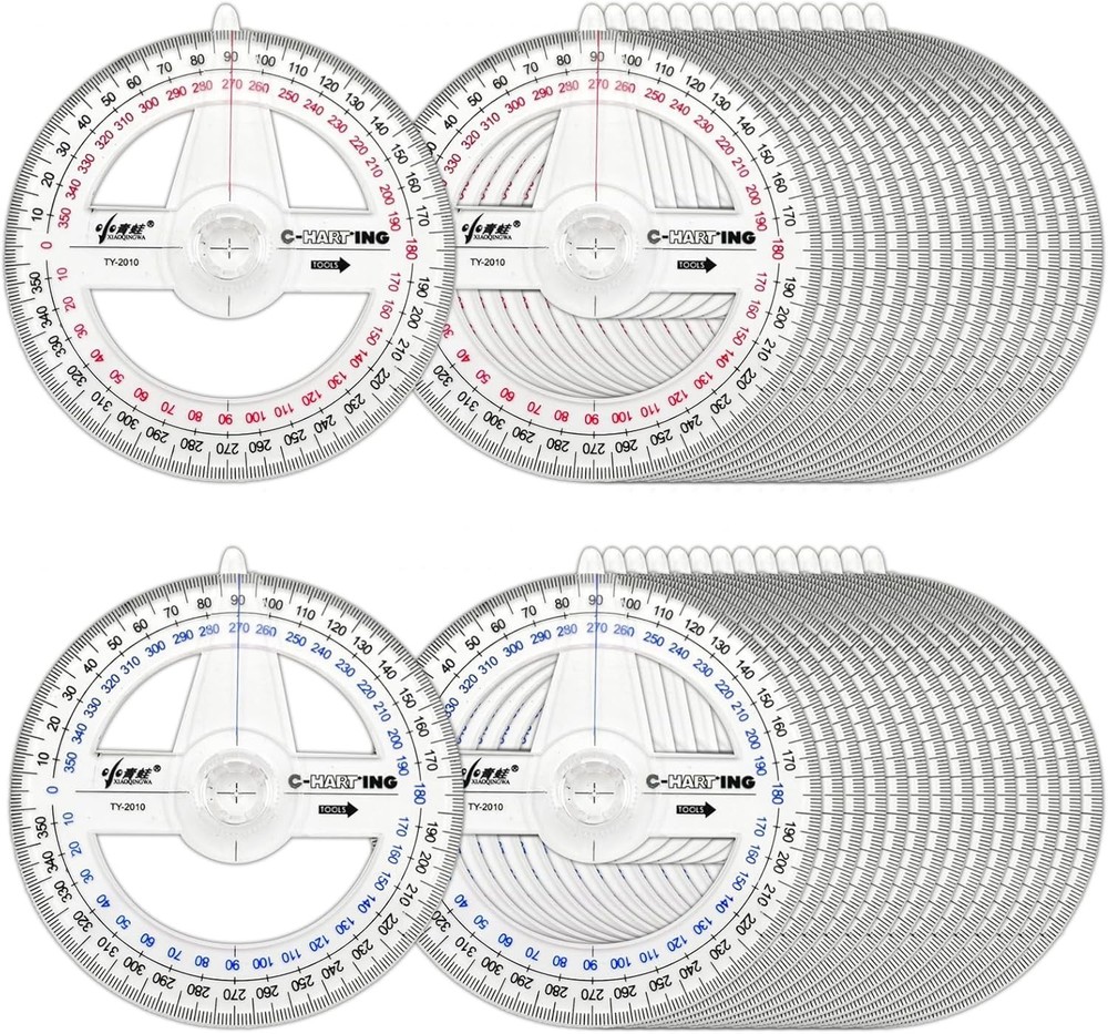 360° Protractor Pack of 30 Protactors Plastic Protractor Math Protractors Cle...