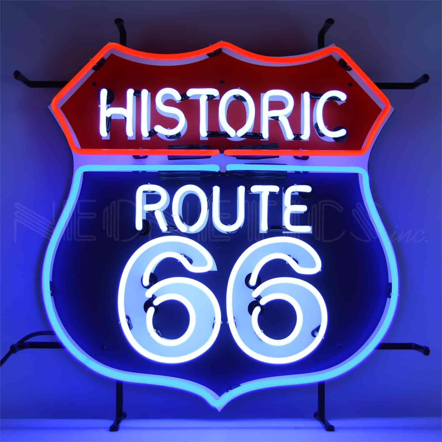 Neonetics 5RT66B Route 66 Neon Sign With Backing 24 Width x 24 Height x 4 Depth