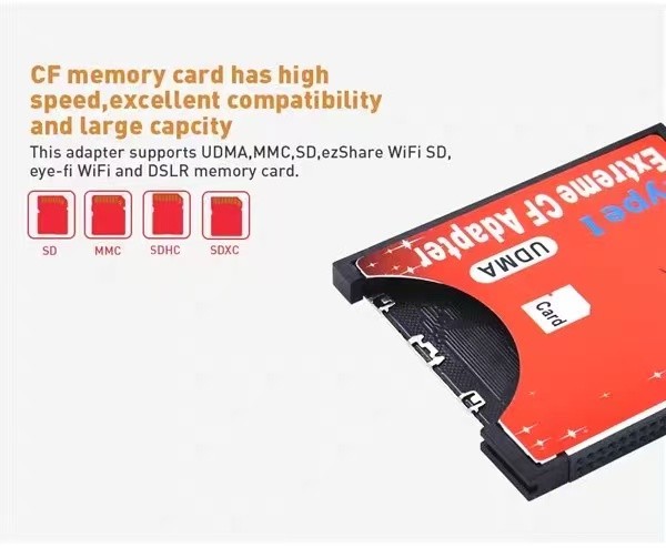 SD SDHC SDXC to CF Type I Compact Flash Memory Card Extreme Adapter Reader