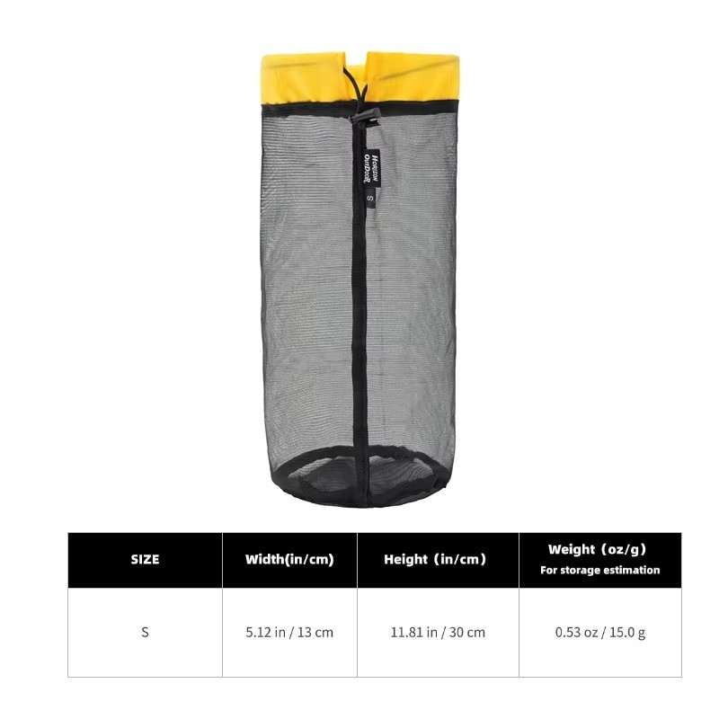 Ultralight Mesh Stuff Sack Drawstring Storage Bag Hiking Camping