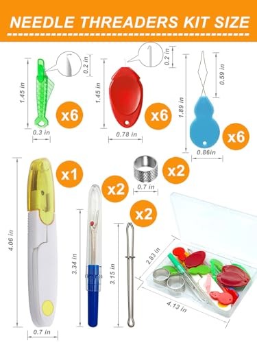 25 Pcs Needle Threaders Kit,Needle Threaders for Hand Sewing,Include Fish