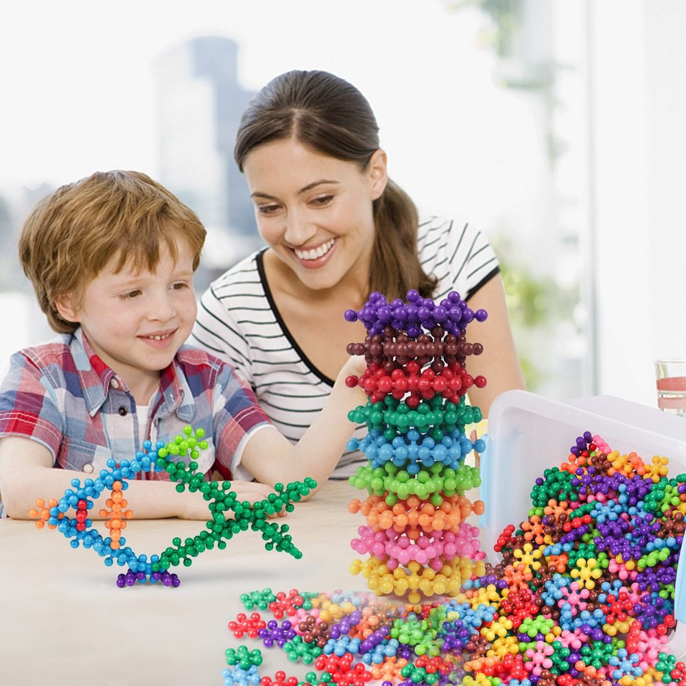 600 PCS Building Blocks Connect Toys,Interlocking Solid Plastic Educational T...